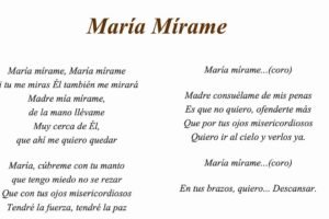 Letra de la canción María Mírame